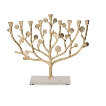 Michael Aram Botanical Leaf Menorah Gold Tone