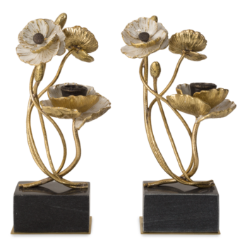 Michael Aram Anemone Candleholders 9"H, Set/2