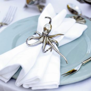 Vagabond House Pewter Octopus Napkin Ring 3.5" W x 2.25" H