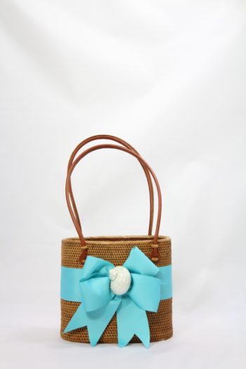 Lisi Lerch Bosom Buddy Bags CHARLOTTE MEDIUM (MOB) Turquoise bow with white shell