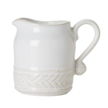 Juliska Le Panier Whitewash Creamer 3" W, 3.5" H