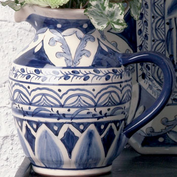 Casafina Alentejo Terracotta Indigo Small Pitcher 18 oz.