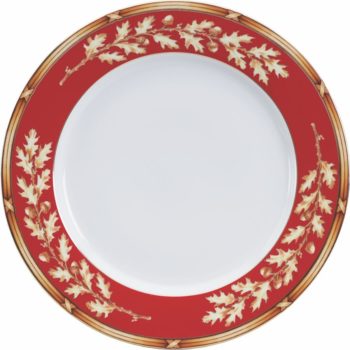Julie Wear Gold Oak Red Dinner Plate 10 5/8"D