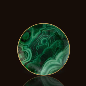 L'Objet Malachite Canape Plate 6" Set of 4