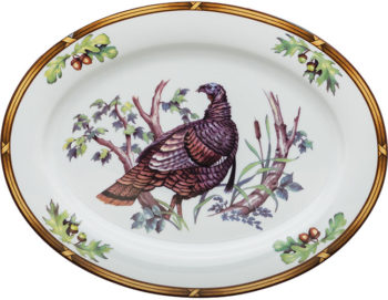 Julie Wear Designs Game Birds Platter (Wild Turkey) 14 1/4"