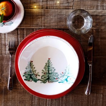 Vietri Lastra Holiday Pasta Bowl 8.75"D