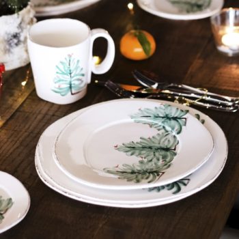 Vietri Lastra Holiday European Dinner Plate 10.5"D