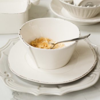 Vietri Lastra Linen Stacking Cereal Bowl 6"D, 3"H