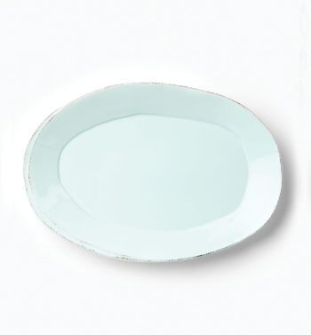 Vietri Lastra Aqua Oval Platter 18.5"L, 12.5"W