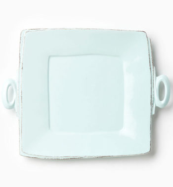 Vietri Lastra Aqua Handled Square Platter 13"Sq