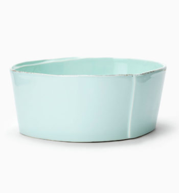 Vietri Lastra Aqua Medium Serving Bowl 8.5"D, 3.5"H