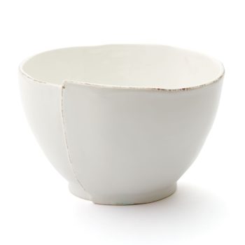 Vietri Lastra White Deep Serving Bowl 8.75"D, 5.75"H