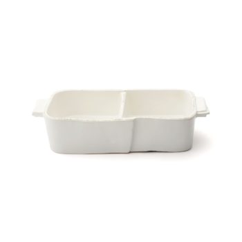 Vietri Lastra White Two Part Server 10.5"L, 5.5"W