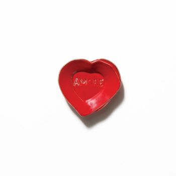 Vietri Lastra Red Heart Mini Amore Plate 4.5"L, 4.25"W