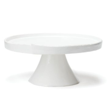 Vietri Lastra White Large Cake Stand 11.25"D, 5.25"H