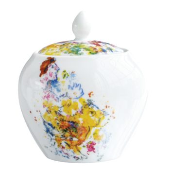 Bernardaud Chagall Bouquets of Flowers Sugar Bowl 10 oz
