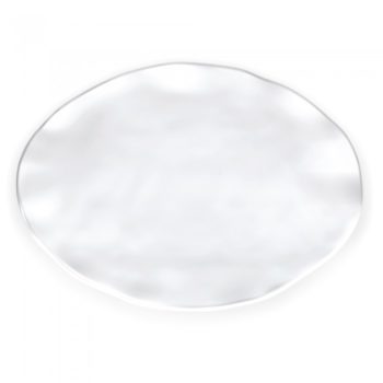 Q SQUARED NYC Ruffle Melamine Oval Large Platter 18"  x 13" x 1.4"
