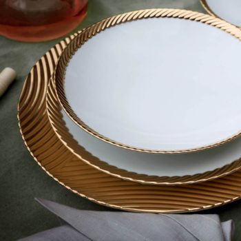 L'Objet Corde Gold Soup Plate 9"D - Image 3