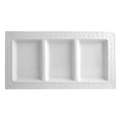 Bernardaud Louvre Three-compartment tray 7" x 13"
