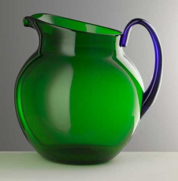 Mario Luca Giusti Pallina Green/Blue Pitcher 7.25"
