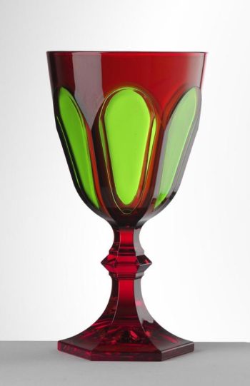 Mario Luca Giusti Palm Beach Red/Green Water Goblet 6.75"H, 9 oz. Set/6