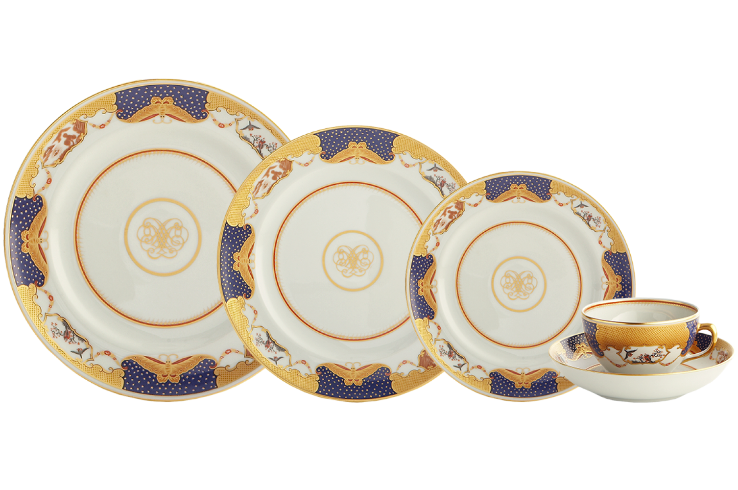 Mottahedeh Golden Butterfly 5-Piece Place Setting