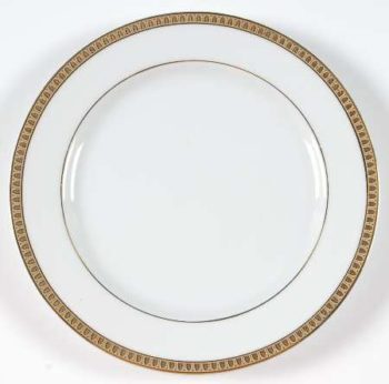 Christofle Malmaison Porcelain Gold Dessert Plate