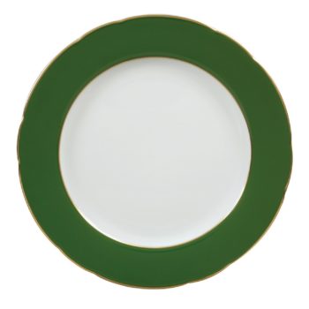 Bernardaud Marie Antoinette Service Plate - Green Rim 12"