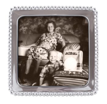 Mariposa String of Pearls Beaded Square 5x5 Frame