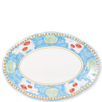 Vietri Campagna Mucca Oval Platter 16"L x 11.5"W