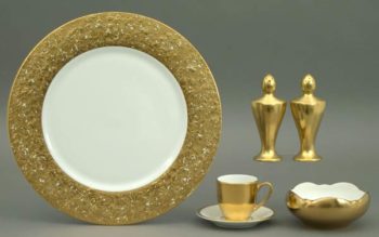 Pickard China Metropolitan Gold Salt & Pepper Shakers
