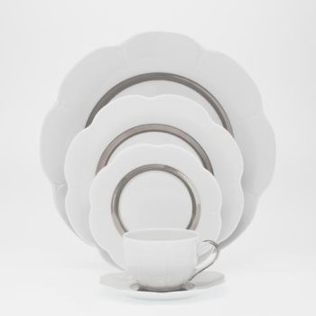 Royal Limoges Fleur't Shiny Platinum Round Cake/Pie Platter