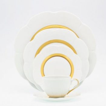 Royal Limoges Fleur't Matte Gold Sugar Bowl