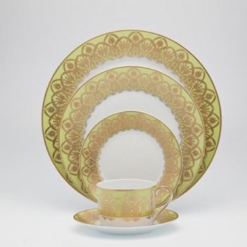 Royal Limoges Oasis Green Pickle Dish