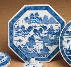 Mottahedeh Blue Canton Octagonal Tile 5.25"D