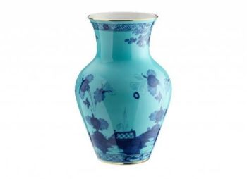 Ginori 1735 Oriente Italiano Iris Ming Vase, Large 12"H