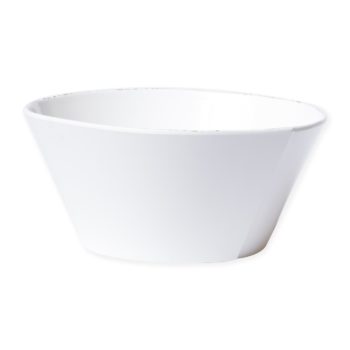 Vietri Lastra Melamine White Large Stacking Serving Bowl 10.5"D, 4.75"H