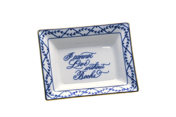 Mottahedeh "I cannot live without books" Rectangular Verse Tray
