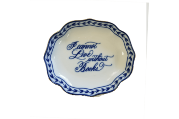 Mottahedeh "I cannot live without books" Oval Verse Tray 5"L
