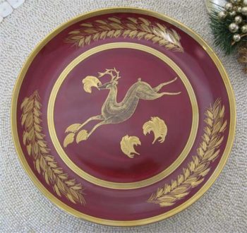Mottahedeh Reindeer Luncheon Plate 8.5"D