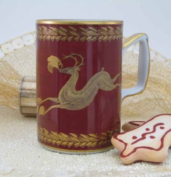 Mottahedeh Leaping Reindeer Mug 4"H