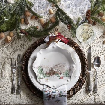 Juliska Berry & Thread North Pole Scalloped Dessert/Salad Plate Set/4 9"W - Image 2