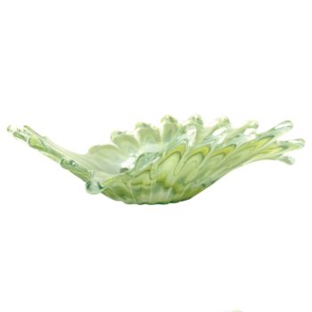 Vietri Onda Glass Green Centerpiece 19.25"L, 17.5"W, 5.5"H