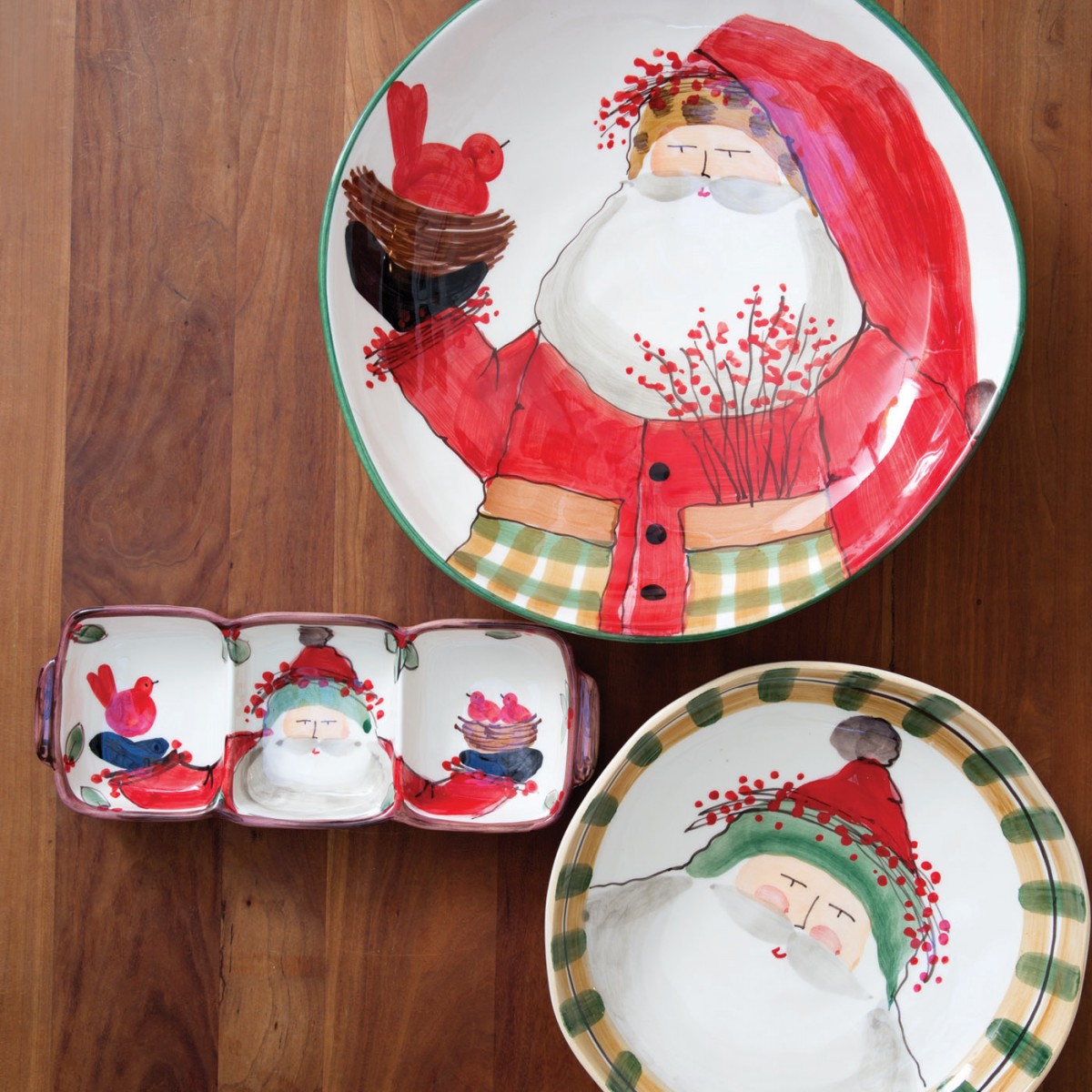 Vietri Old St. Nick Three-Part Server