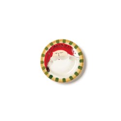 Vietri Old St. Nick Round Salad Plate - Red Hat