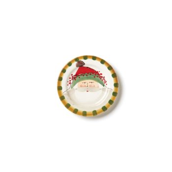 Vietri Old St. Nick Round Salad Plate - Green Hat