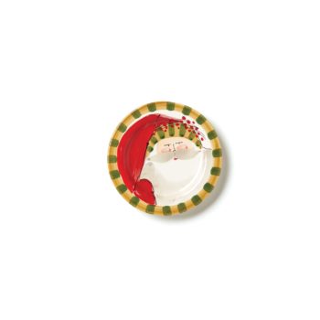 Vietri Old St. Nick Round Salad Plate - Striped Hat