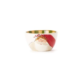 Vietri Old St. Nick Cereal Bowl - Striped Hat