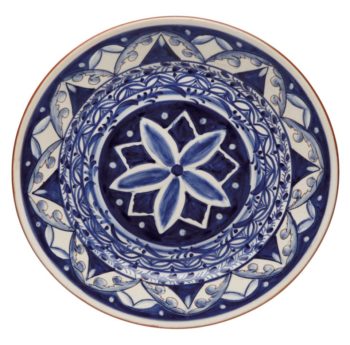 Casafina Alentejo Terracotta Indigo Round Platter 17"D