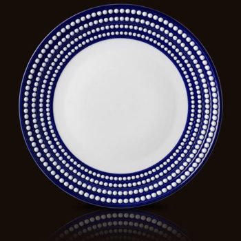 L'Objet Perlee Bleu Round Platter 14"